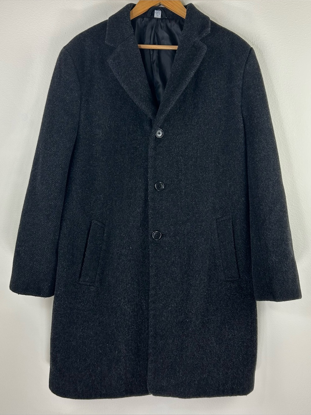 Hickey Freemen Men’s Wool Cashmere Blend Classic Coat Size 42R